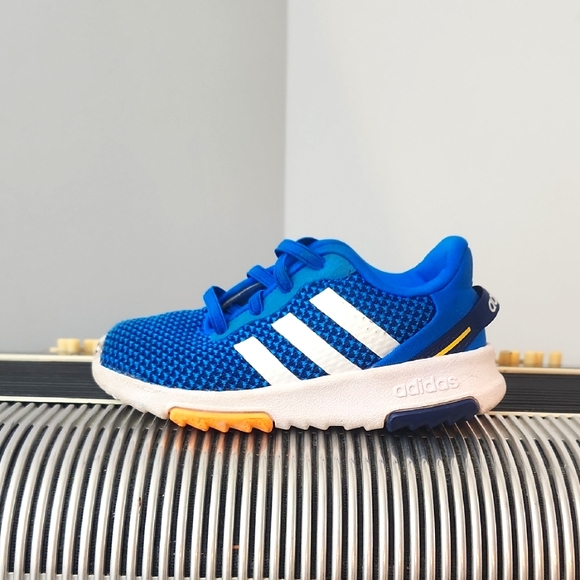 TODDLER BOYS ADIDAS BLUE SLIP ON SNEAKERS SIZE 8.5 - Picture 1 of 5